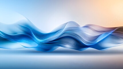Elegant and Fluid Blue Wind Currents Dancing Across a Pristine White Background Creating a Serene and Refreshing Atmosphere with Soft Transparent Layers and Flowing Gradients
