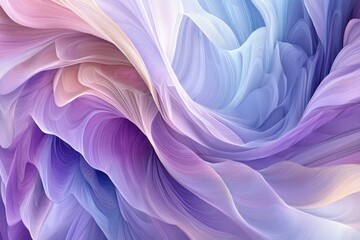 Obraz premium Abstract lavender-inspired design with flowing curves and pastel gradients