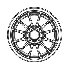 Obraz premium Intricate Car Wheel Rim with Multi-Spoke Design – Automotive Detailing Excellence