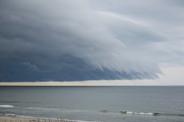storm clouds out over the ocean landscape
