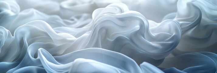 Obraz premium Abstract wallpaper created from white 3D ribbons with light 3D render and copyspace