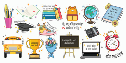 Back to school set vector 