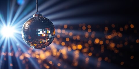 Fototapeta premium Sparkling Disco Ball, Night Party Background
