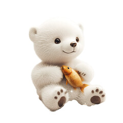 Fluffy 3D Cartoon Space with Stars and Clouds Isolated on Transparent Background