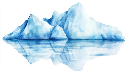 Obraz premium A serene depiction of an iceberg reflecting on calm waters, illustrating nature's beauty.