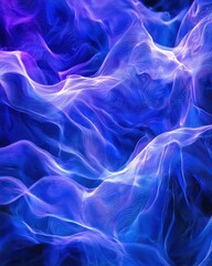 Fototapeta premium Abstract Waves of Blue and Purple Light Flowing in Motion