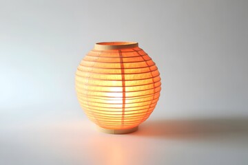 Handmade Japanese Paper Lantern with Soft Warm Glow
