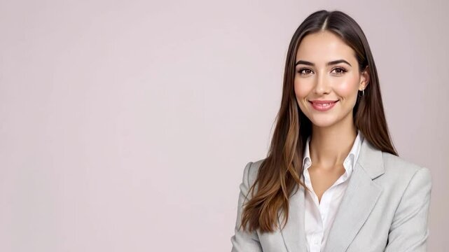 professional businesswoman smiling confident corporate portrait modern success career vertical format smooth 4k video motion footage