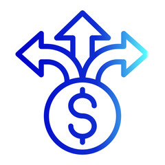 Obraz premium Expenses Icon - Line Gradient - Business Value Themes 
