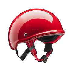 Fototapeta premium Vibrant Red Safety Helmet on White Background