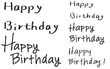 「お誕生日おめでとう」の手書き文字セット。