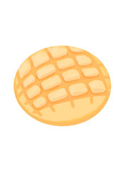 Delicious pineapple bread cute illustration