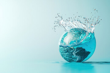 Water globe splashing, representing the Earth's beauty and fragility.