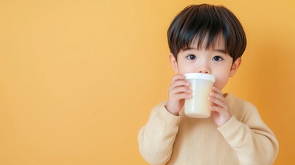Diarrhea Concept, Young Child Enjoying Refreshing Drink with Parent in Bright and Cheerful Setting