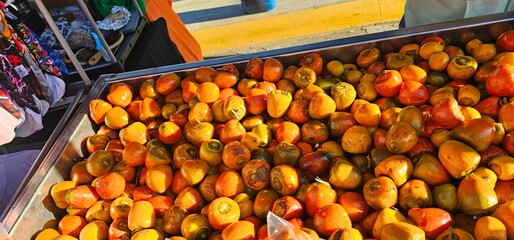 Delicious chontaduro fruit for sale at market