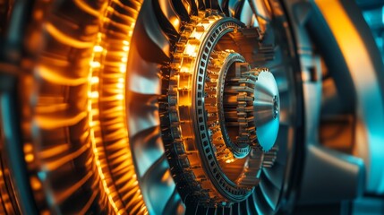 Detailed Close-Up of Turbofan Engine Cross Section Showcase