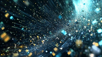 Colossal Data Processing Unfolds with Vibrant Visual Elements