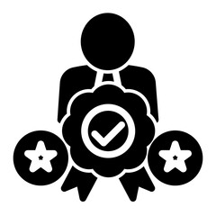 Customer Satisfaction Icon - Glyph Style - Business Value Themes