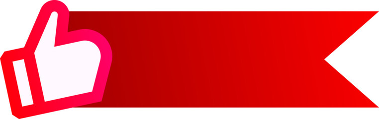 Obraz premium Vector Illustration Label With Thumbs Up. Modern Web Banner Element