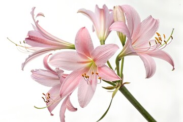 pink rock lily flower with white background