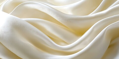 Obraz premium Creamy silk fabric, soft folds, close-up texture