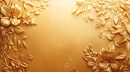 A luxurious golden background with embossed texture, symbolizing opulence, elegance, and modern aesthetics for premium branding and creative design
