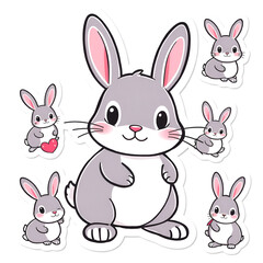 Fototapeta premium set of rabbits