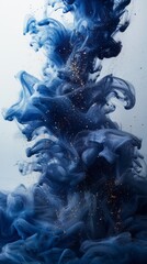 Fototapeta premium Beautiful Abstract Royal Blue Ink Background With Clean Lines And Swirling Patterns