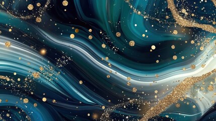 Marble abstract acrylic background. Marbling artwork texture. Agate ripple pattern. Gold powder.