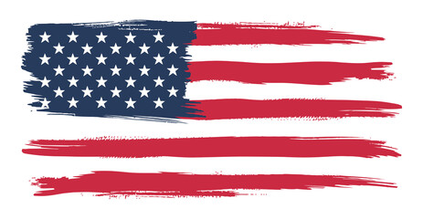 Hand-Painted American Flag – USA Brushstroke Patriotic Design