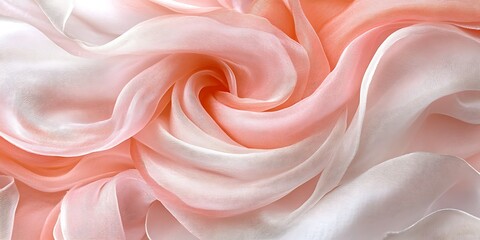 Obraz premium Peach and white silk fabric swirl