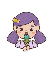 girl cute candy ice cream purple bow
