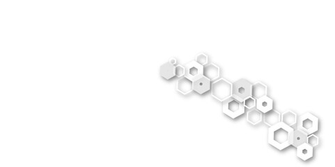 Futuristic Abstract White and Grey Hexagonal Technology-Inspired Geometric Pattern for Modern Website Templates, Digital Wallpapers, and Professional Design Applications
