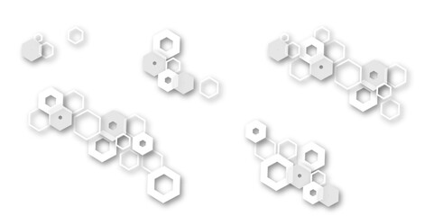 Futuristic Abstract White and Grey Hexagonal Technology-Inspired Geometric Pattern for Modern Website Templates, Digital Wallpapers, and Professional Design Applications

