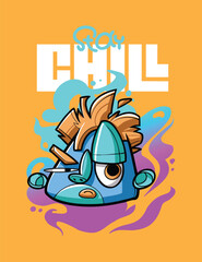Chill and Relaxed Graphic Tee Artwork Trendy Casual Wear Illustration for T-Shirts