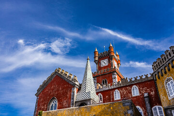 National Palace of Pena in Sintra, Portugal showcasing its vibrant colors and intricate details