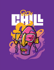 Chill and Relaxed Graphic Tee Artwork Trendy Casual Wear Illustration for T-Shirts