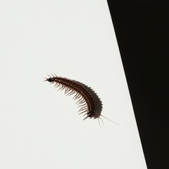 Obraz premium Brown Centipede on Black and White Background