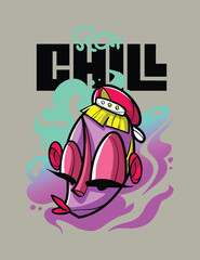 Chill and Relaxed Graphic Tee Artwork Trendy Casual Wear Illustration for T-Shirts