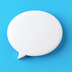Blue paper speech bubble icons depict blank 3D chat dialog