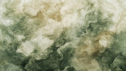 Fototapeta premium Elegant abstract watercolor background in olive green and beige – dreamy soft clouds for digital designs