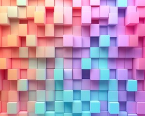 Colorful 3D Square Pattern Abstract Background With Clean Lines And Geometric Shapes