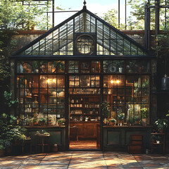 Fototapeta premium Rustic greenhouse shop