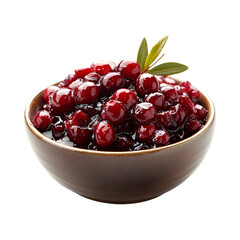 Cranberry Chutney Bowl Isolated on Transparent Background