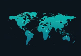 Obraz premium world map overlaid with interconnected lines symbolizing globalization