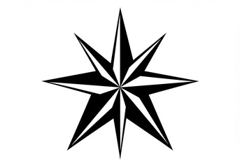 Obraz premium black and white star, geometric shape, sharp angles, symmetrical design, nautical star, minimalist icon, bold contrast, simple graphic