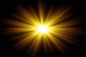 Obraz premium bright yellow light burst in the middle of a dark background