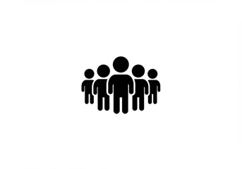 Minimalist crowd icon in black and white outline style.