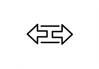 Obraz premium minimalist icon, bidirectional arrows, black and white, simple line drawing, directional symbol, opposite directions, horizontal orientation, clean design, graphic element