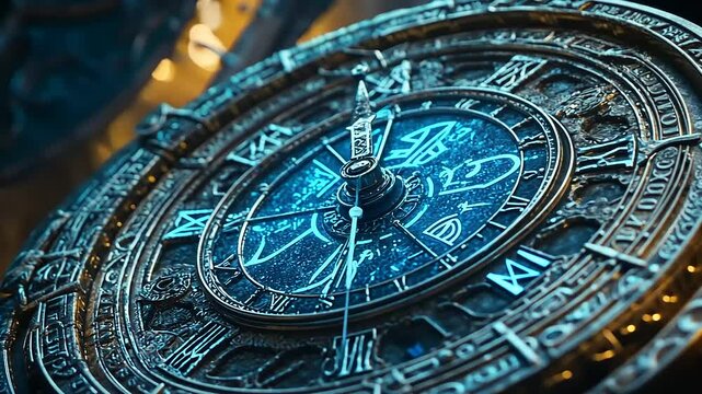 Mystic Clock:  A Glimmering Celestial Timepiece